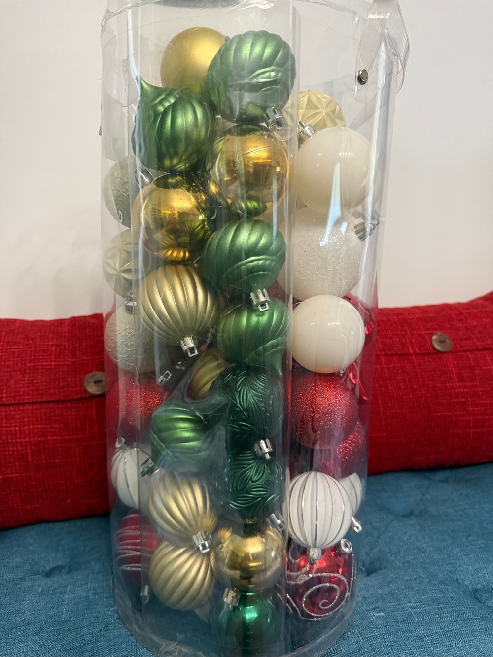 75-Holiday Ornament Set - Red, Gold, Green, White, Cream